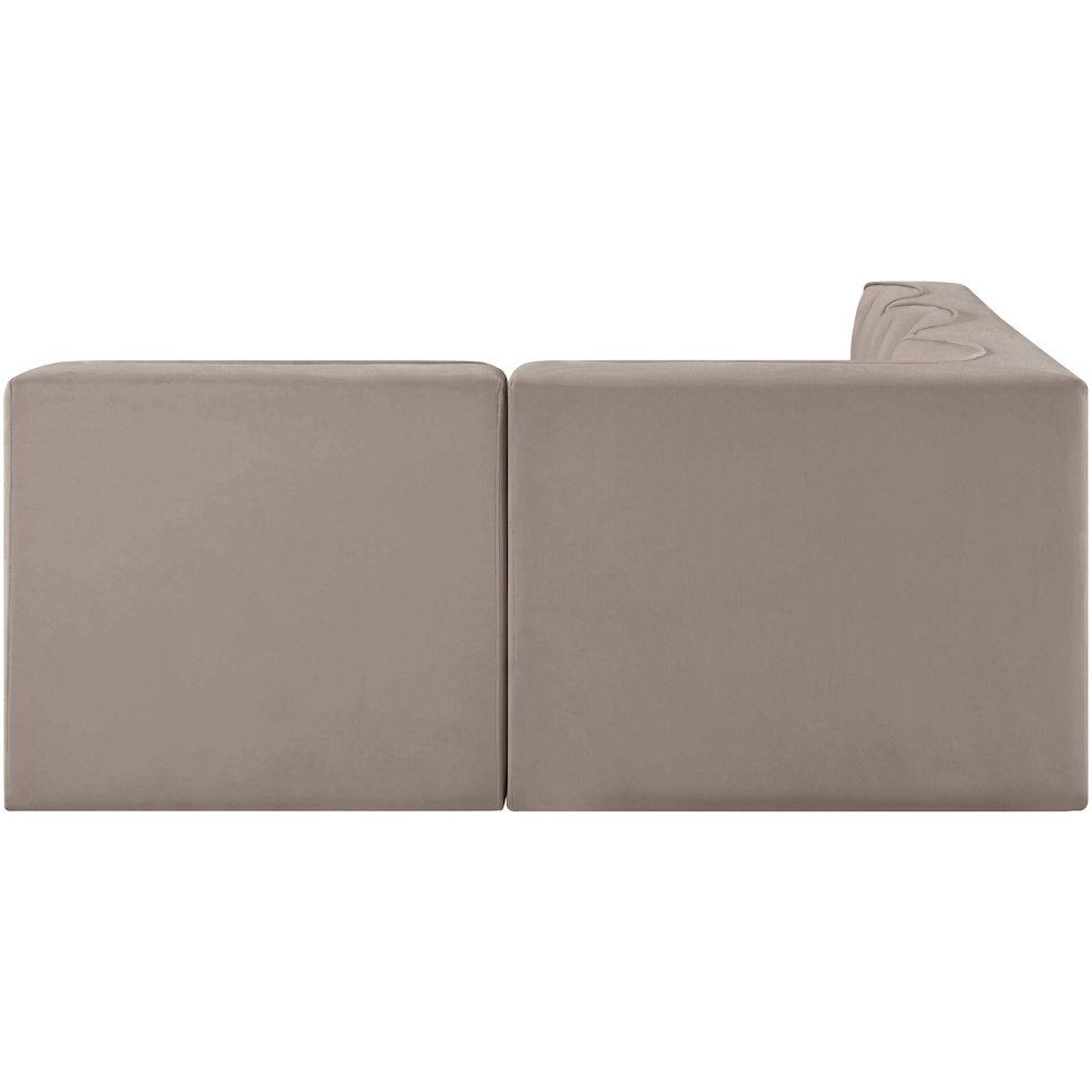Rummi Taupe Velvet Performance Fabric Upholstered 4pc. Modular Sectional