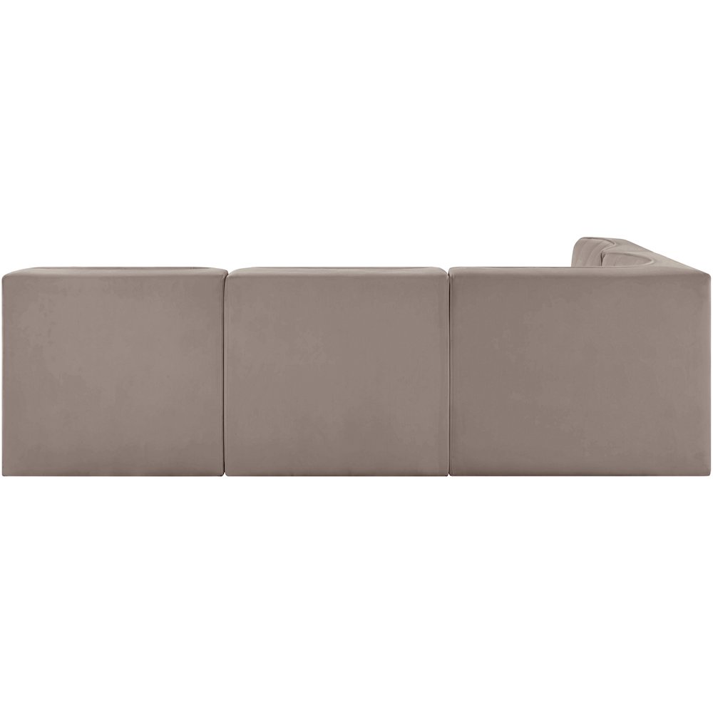 Rummi Taupe Velvet Performance Fabric Upholstered 4pc. Modular Sectional