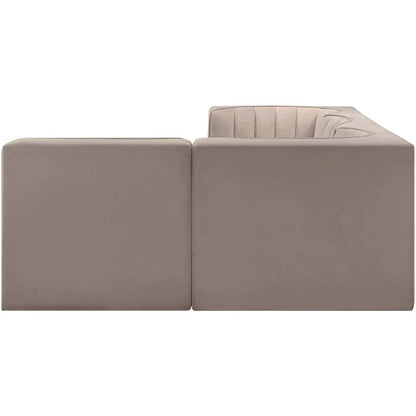 Rummi Taupe Velvet Performance Fabric Upholstered 4pc. Modular Sectional