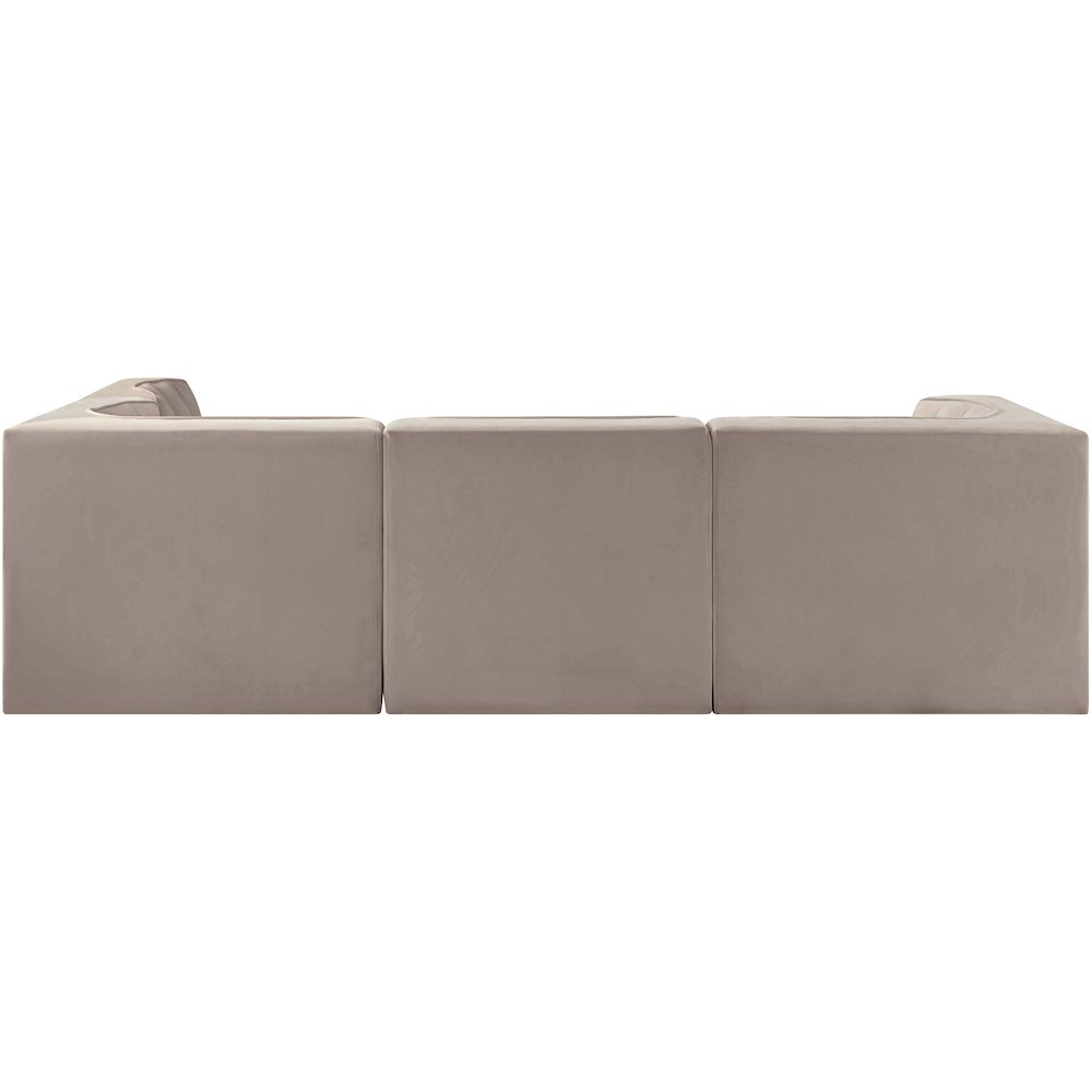 Rummi Taupe Velvet Performance Fabric Upholstered 4pc. Modular Sectional