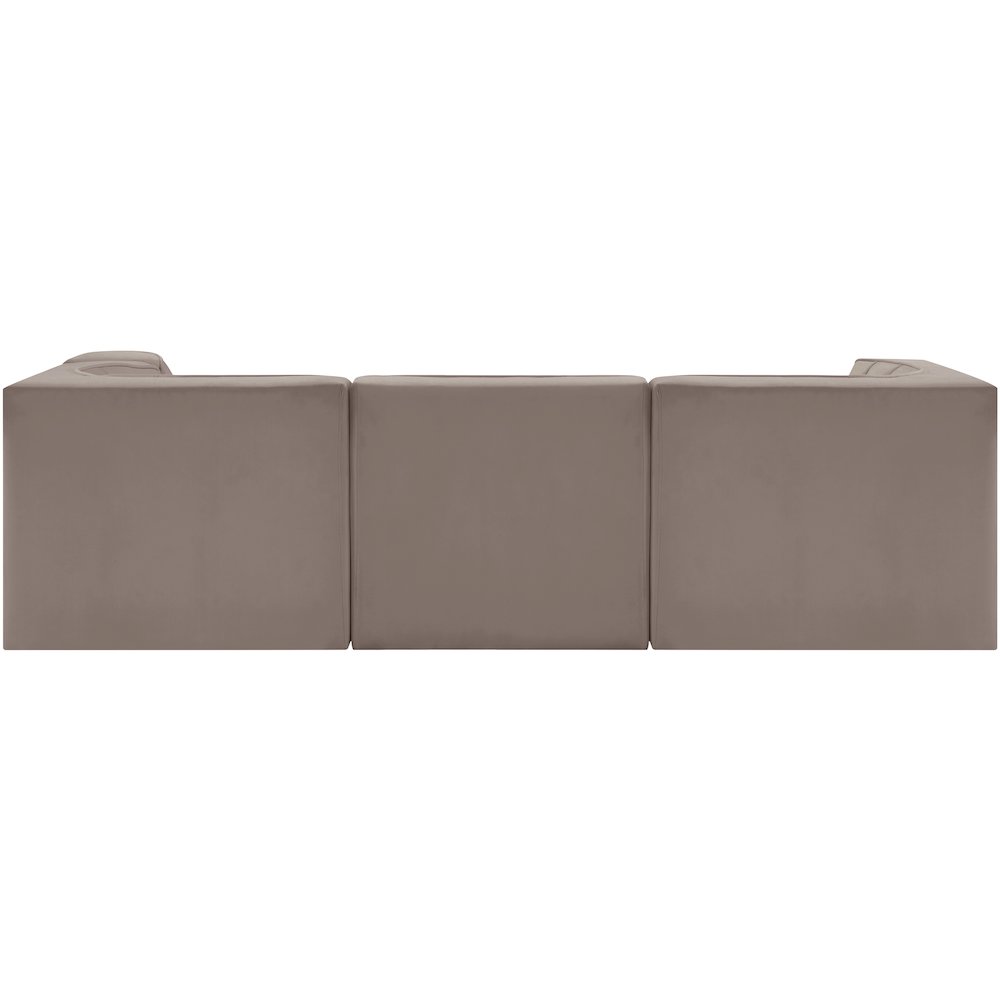 Rummi Taupe Velvet Performance Fabric Upholstered 4pc. Modular Sectional