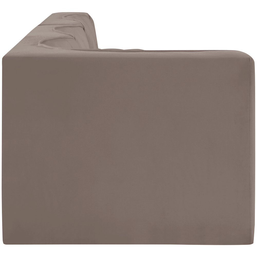 Rummi Taupe Velvet Performance Fabric Upholstered 4pc. Modular Sectional