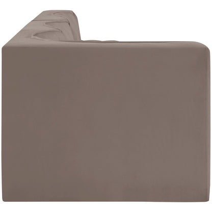 Rummi Taupe Velvet Performance Fabric Upholstered 4pc. Modular Sectional
