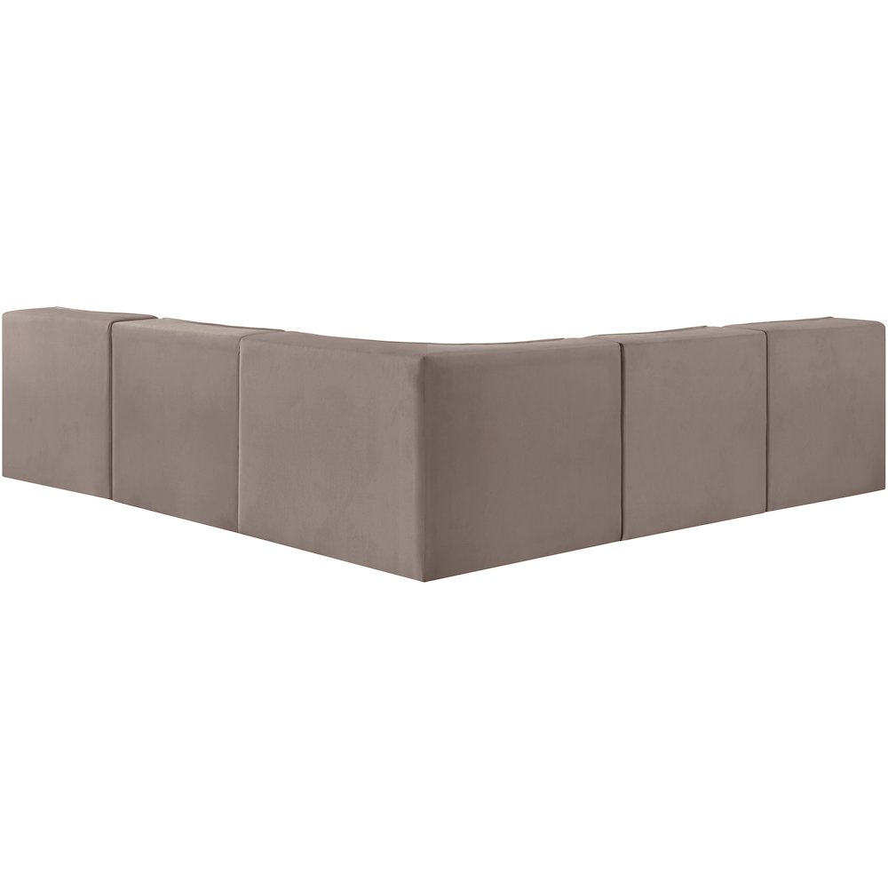 Rummi Taupe Velvet Performance Fabric Upholstered 5pc. Modular Sectional