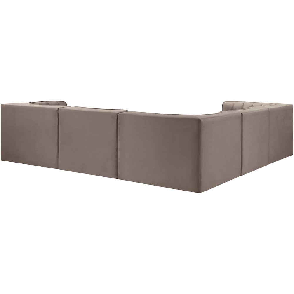 Rummi Taupe Velvet Performance Fabric Upholstered 5pc. Modular Sectional
