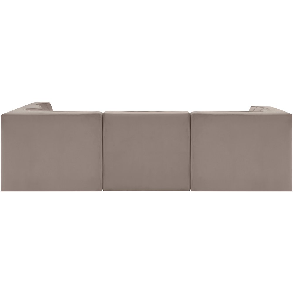 Rummi Taupe Velvet Performance Fabric Upholstered 5pc. Modular Sectional