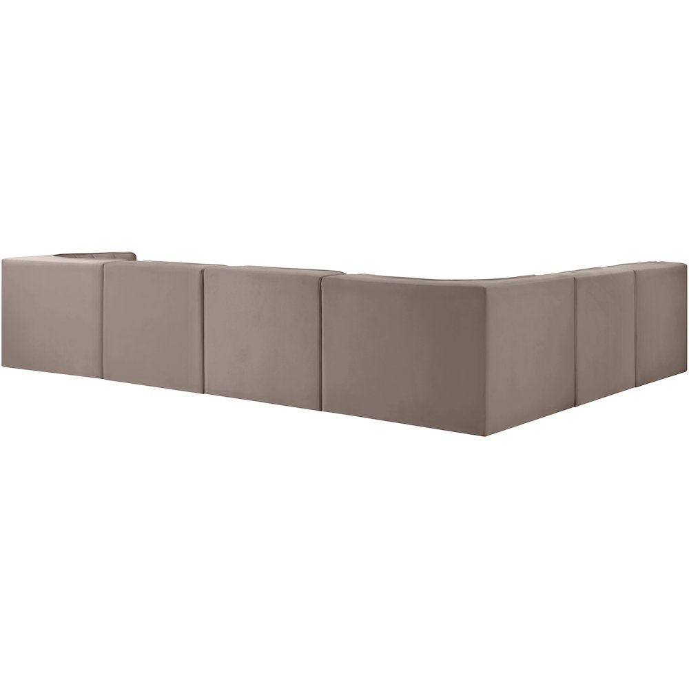 Rummi Taupe Velvet Performance Fabric Upholstered 6pc. Modular Sectional