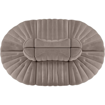 Rummi Taupe Velvet Performance Fabric Upholstered 6pc. Modular Sectional