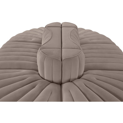 Rummi Taupe Velvet Performance Fabric Upholstered 6pc. Modular Sectional
