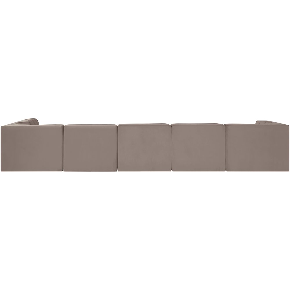 Rummi Taupe Velvet Performance Fabric Upholstered 6pc. Modular Sectional