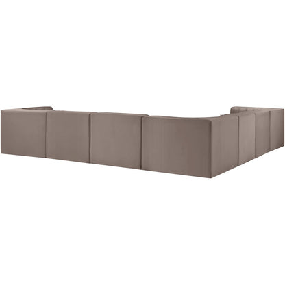Rummi Taupe Velvet Performance Fabric Upholstered 7pc. Modular Sectional