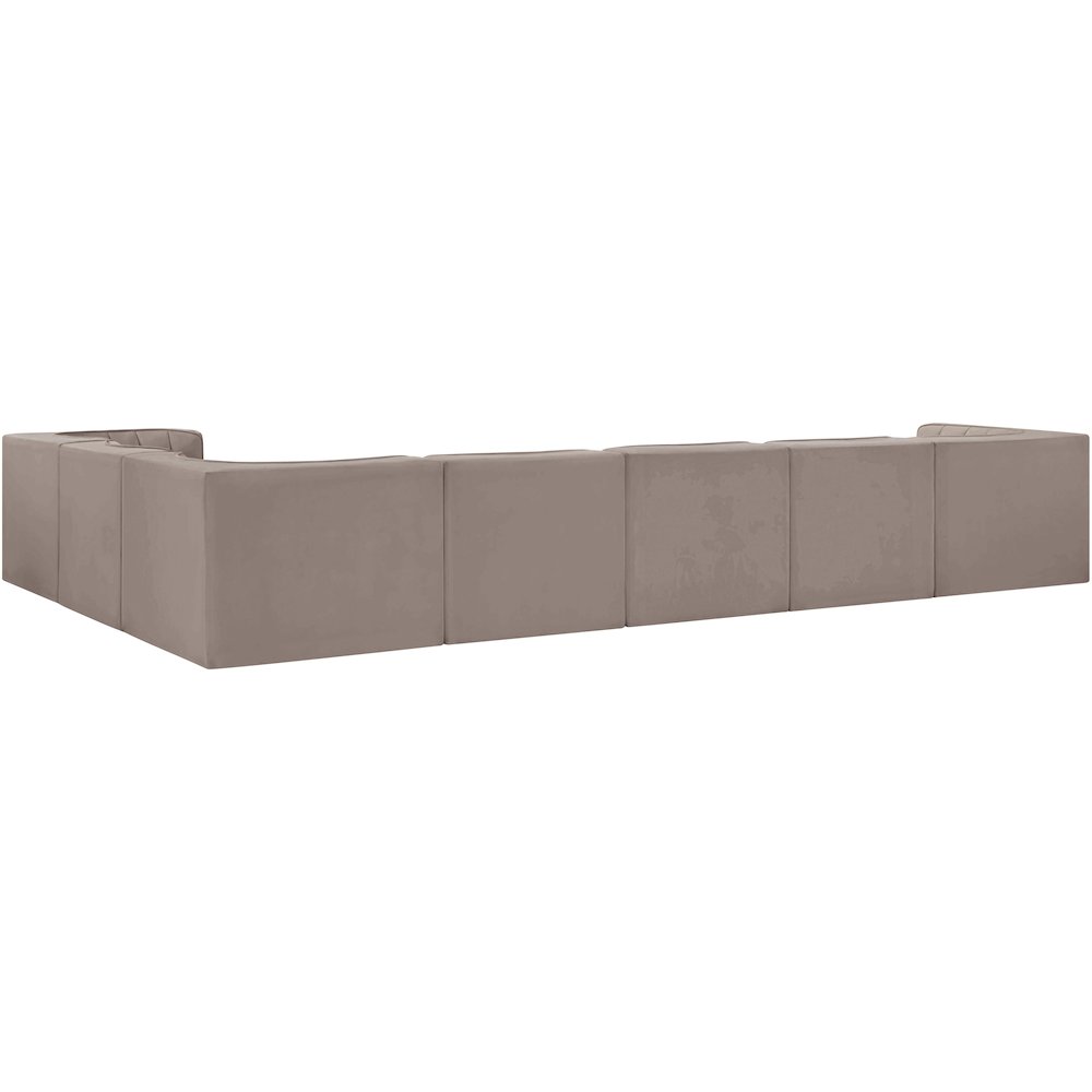 Rummi Taupe Velvet Performance Fabric Upholstered 7pc. Modular Sectional