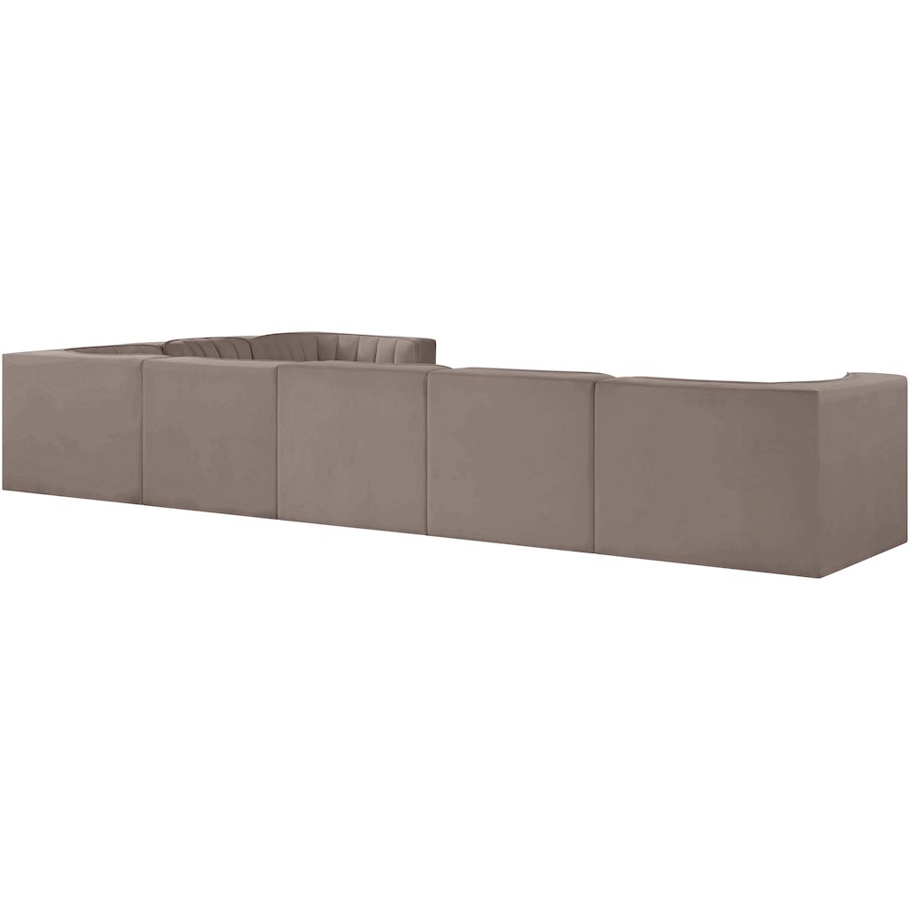 Rummi Taupe Velvet Performance Fabric Upholstered 7pc. Modular Sectional