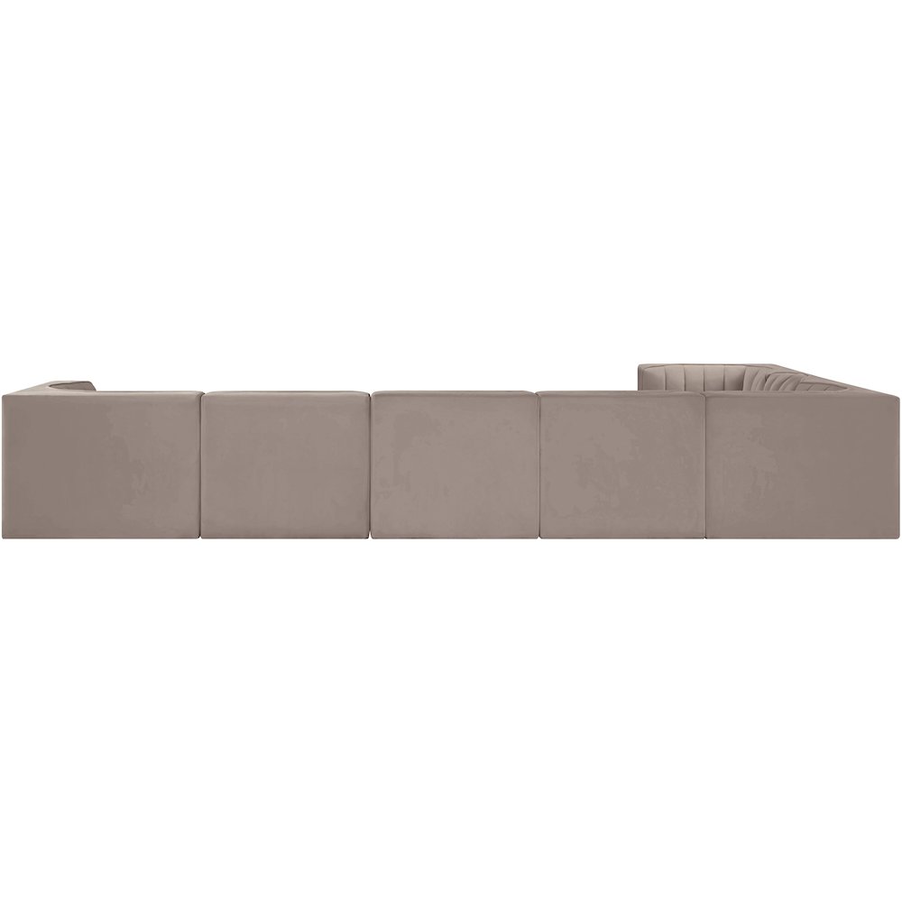 Rummi Taupe Velvet Performance Fabric Upholstered 7pc. Modular Sectional