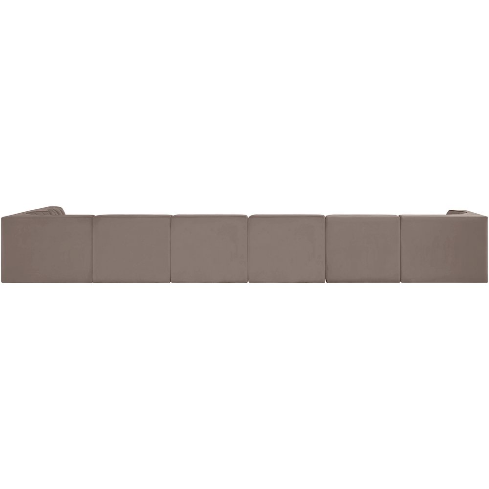 Rummi Taupe Velvet Performance Fabric Upholstered 7pc. Modular Sectional