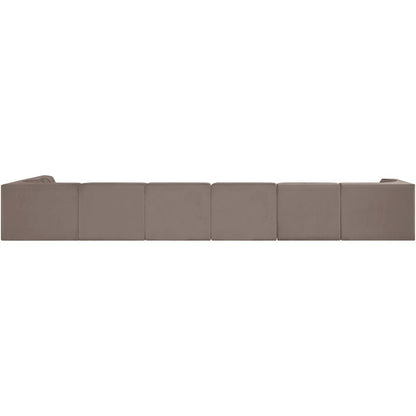 Rummi Taupe Velvet Performance Fabric Upholstered 7pc. Modular Sectional