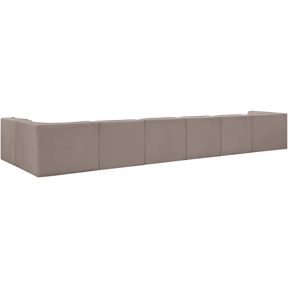 Rummi Taupe Velvet Performance Fabric Upholstered 7pc. Modular Sectional