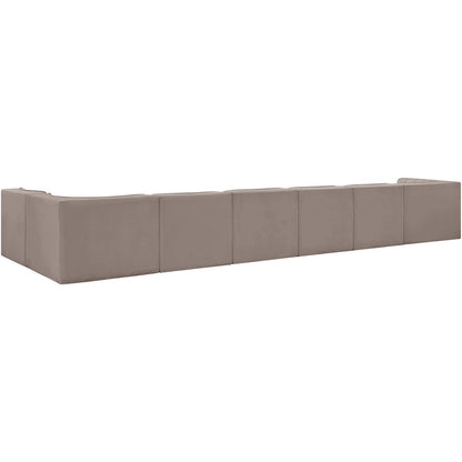 Rummi Taupe Velvet Performance Fabric Upholstered 7pc. Modular Sectional