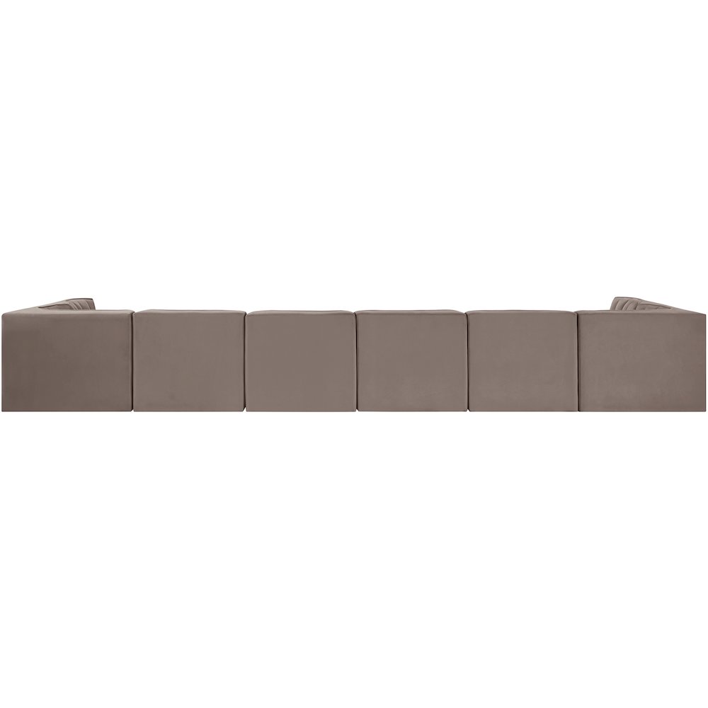 Rummi Taupe Velvet Performance Fabric Upholstered 8pc. Modular Sectional
