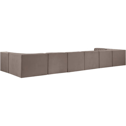 Rummi Taupe Velvet Performance Fabric Upholstered 8pc. Modular Sectional