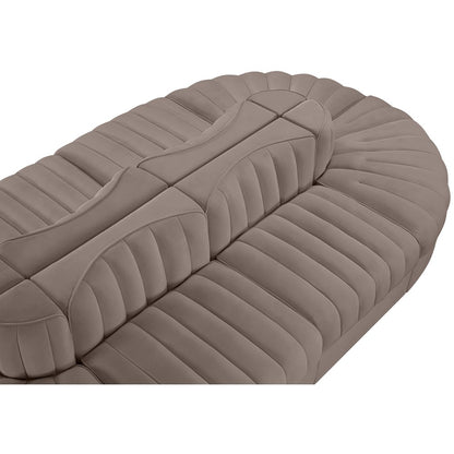 Rummi Taupe Velvet Performance Fabric Upholstered 8pc. Modular Sectional