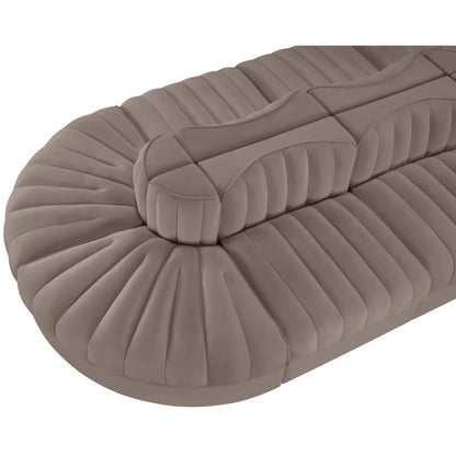 Rummi Taupe Velvet Performance Fabric Upholstered 8pc. Modular Sectional