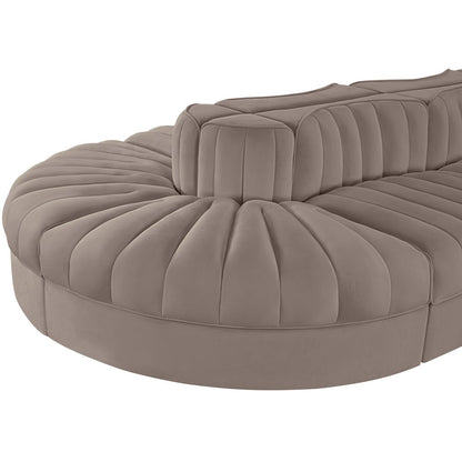 Rummi Taupe Velvet Performance Fabric Upholstered 8pc. Modular Sectional