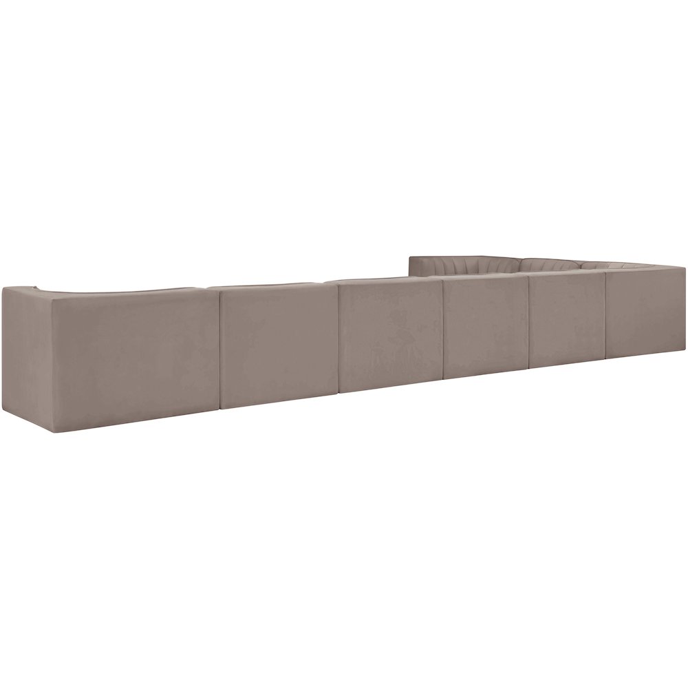 Rummi Taupe Velvet Performance Fabric Upholstered 8pc. Modular Sectional