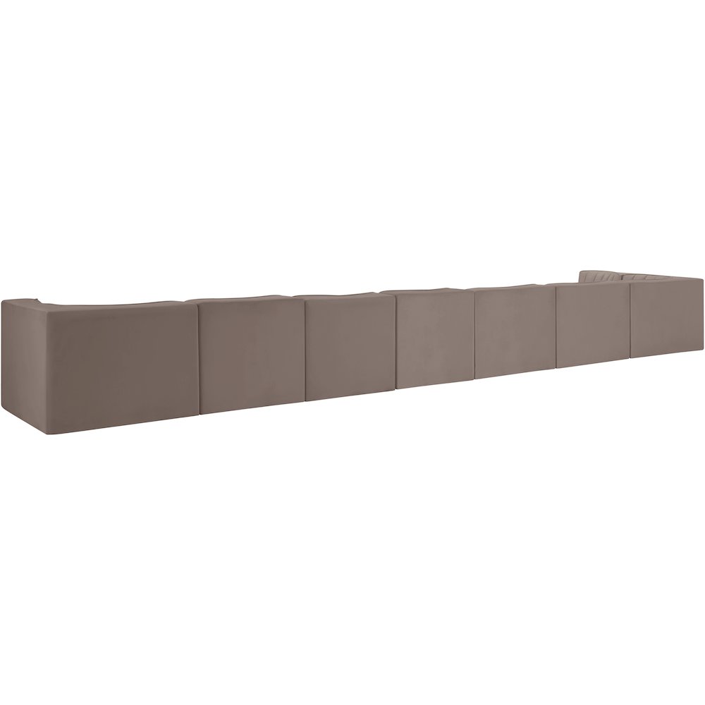 Rummi Taupe Velvet Performance Fabric Upholstered 8pc. Modular Sectional