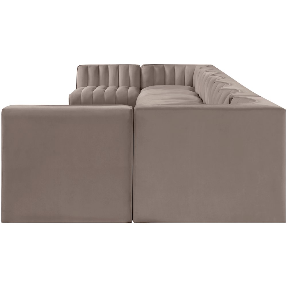 Rummi Taupe Velvet Performance Fabric Upholstered 9pc. Modular Sectional