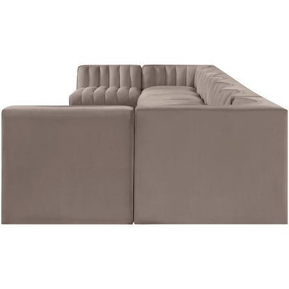 Rummi Taupe Velvet Performance Fabric Upholstered 9pc. Modular Sectional