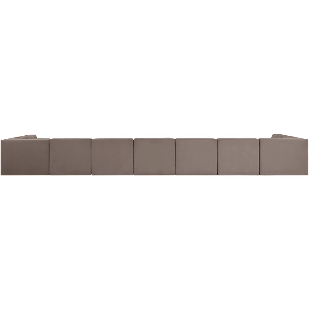 Rummi Taupe Velvet Performance Fabric Upholstered 9pc. Modular Sectional