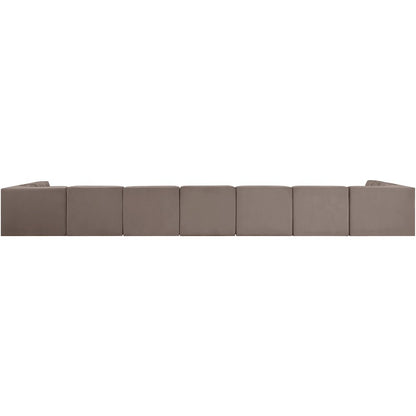 Rummi Taupe Velvet Performance Fabric Upholstered 9pc. Modular Sectional
