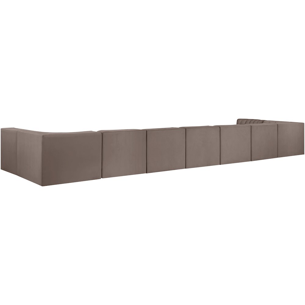 Rummi Taupe Velvet Performance Fabric Upholstered 9pc. Modular Sectional