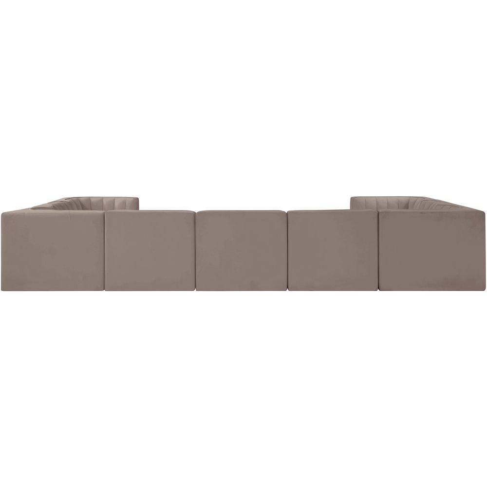Rummi Taupe Velvet Performance Fabric Upholstered 9pc. Modular Sectional