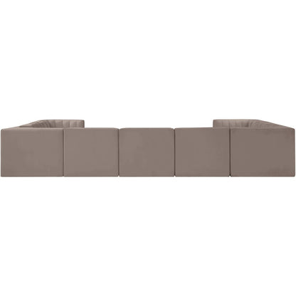 Rummi Taupe Velvet Performance Fabric Upholstered 9pc. Modular Sectional