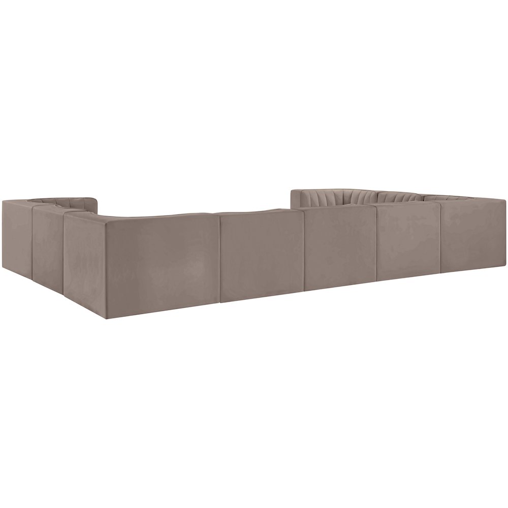 Rummi Taupe Velvet Performance Fabric Upholstered 9pc. Modular Sectional