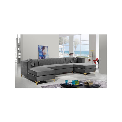 Graham Grey Velvet 3pc. Sectional