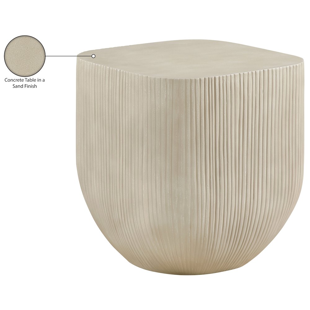 Sonara Beige Concrete Indoor/Outdoor End Table