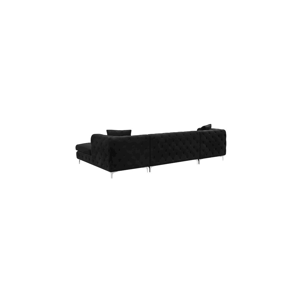 Gail Black Velvet 3pc. Sectional