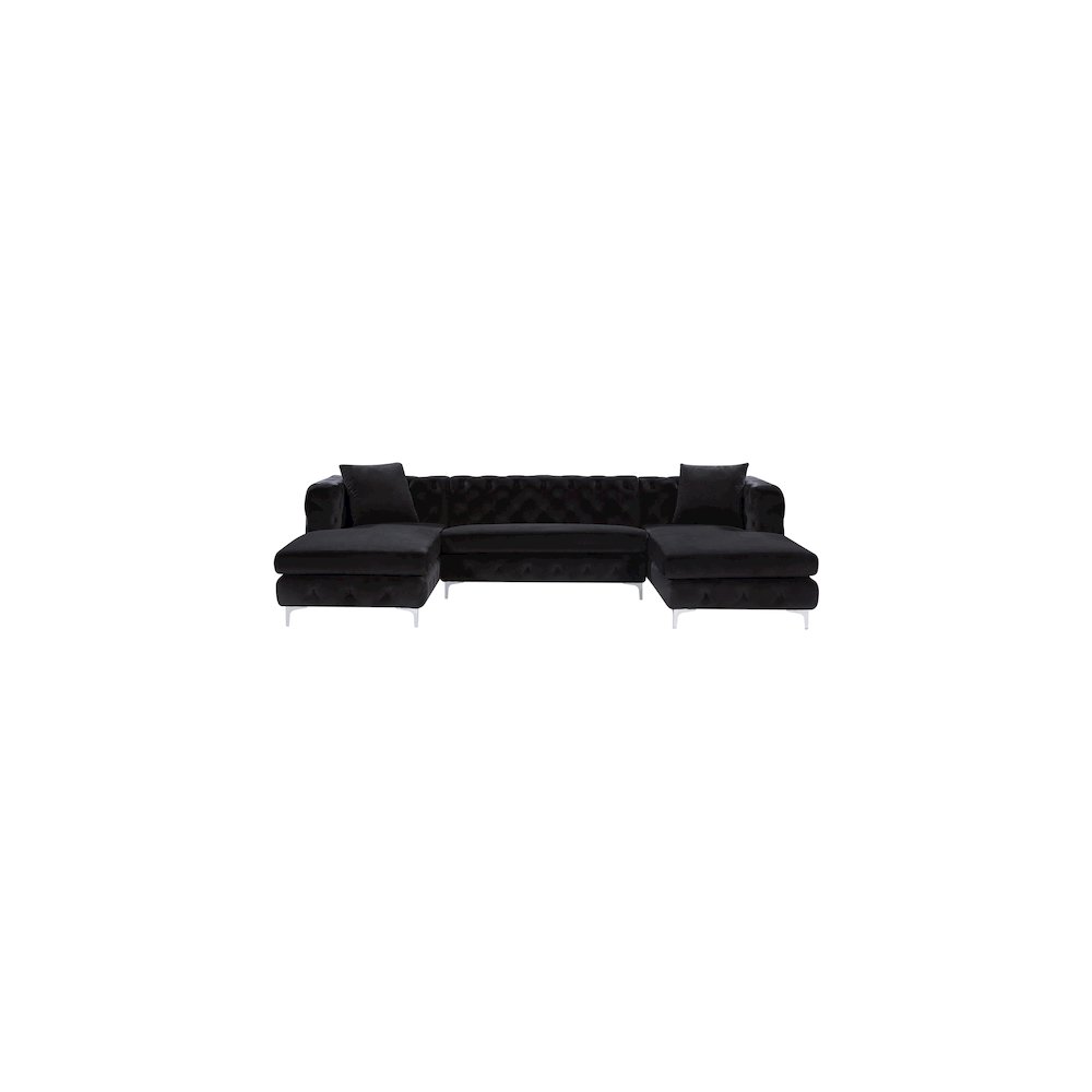 Gail Black Velvet 3pc. Sectional