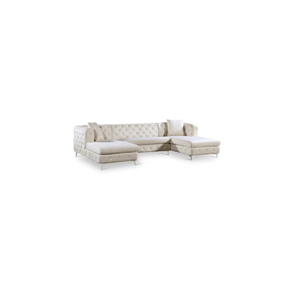 Gail Cream Velvet 3pc. Sectional
