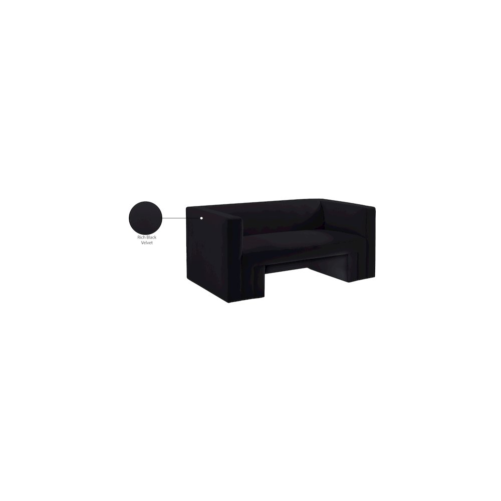 Henson Black Velvet Loveseat