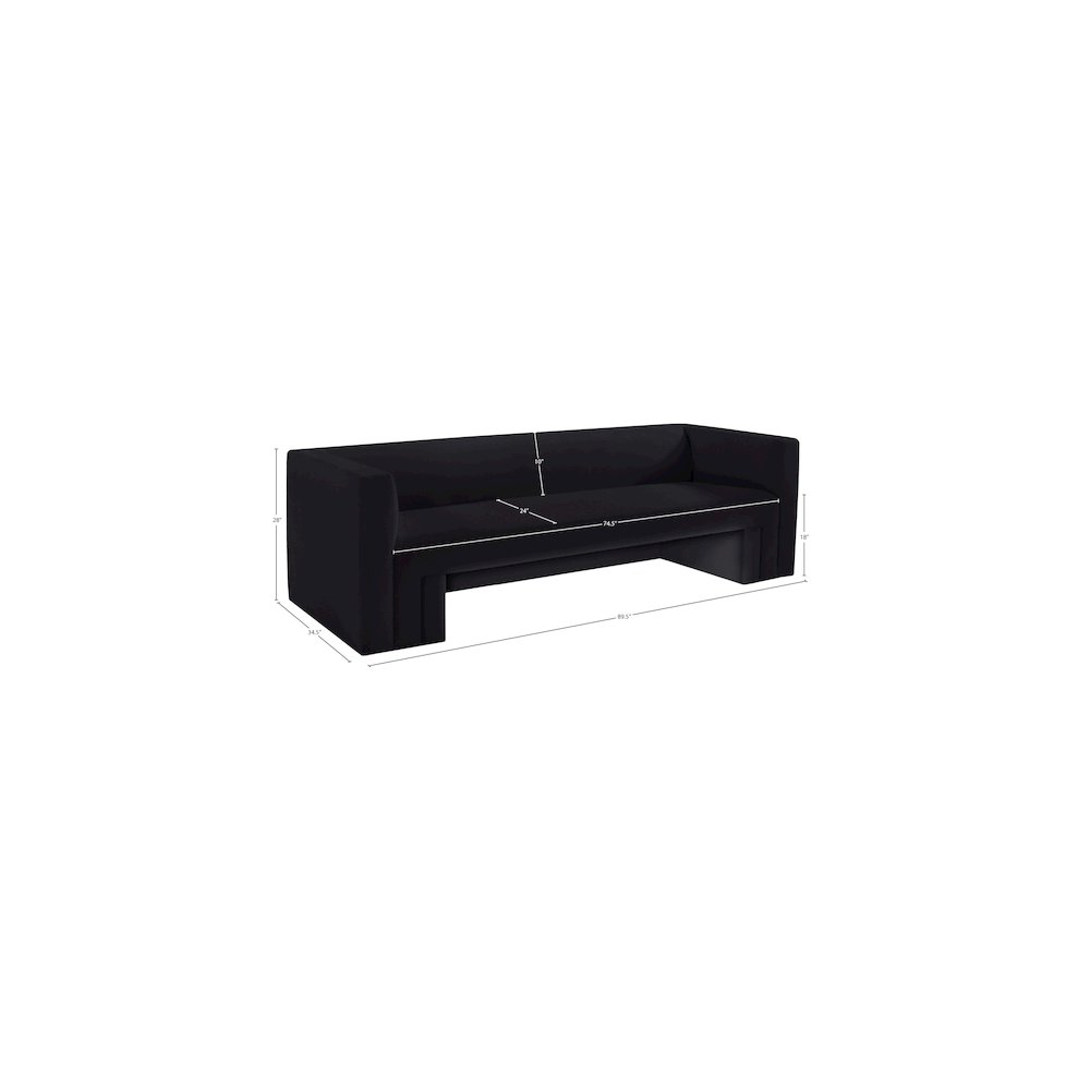 Henson Black Velvet Sofa