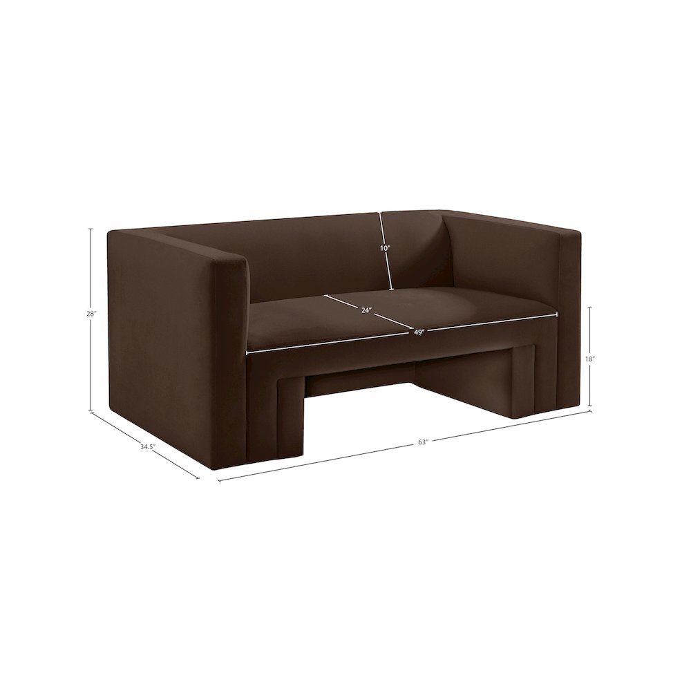 Henson Brown Velvet Loveseat
