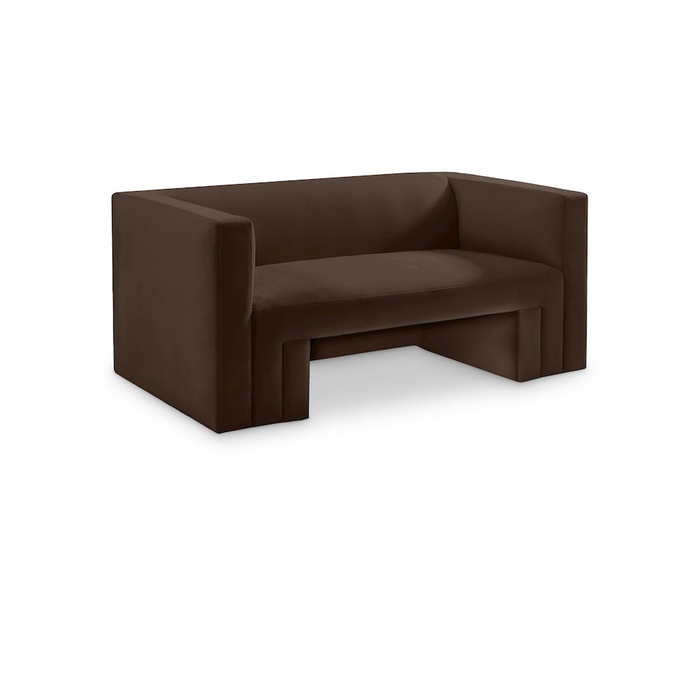 Henson Brown Velvet Loveseat