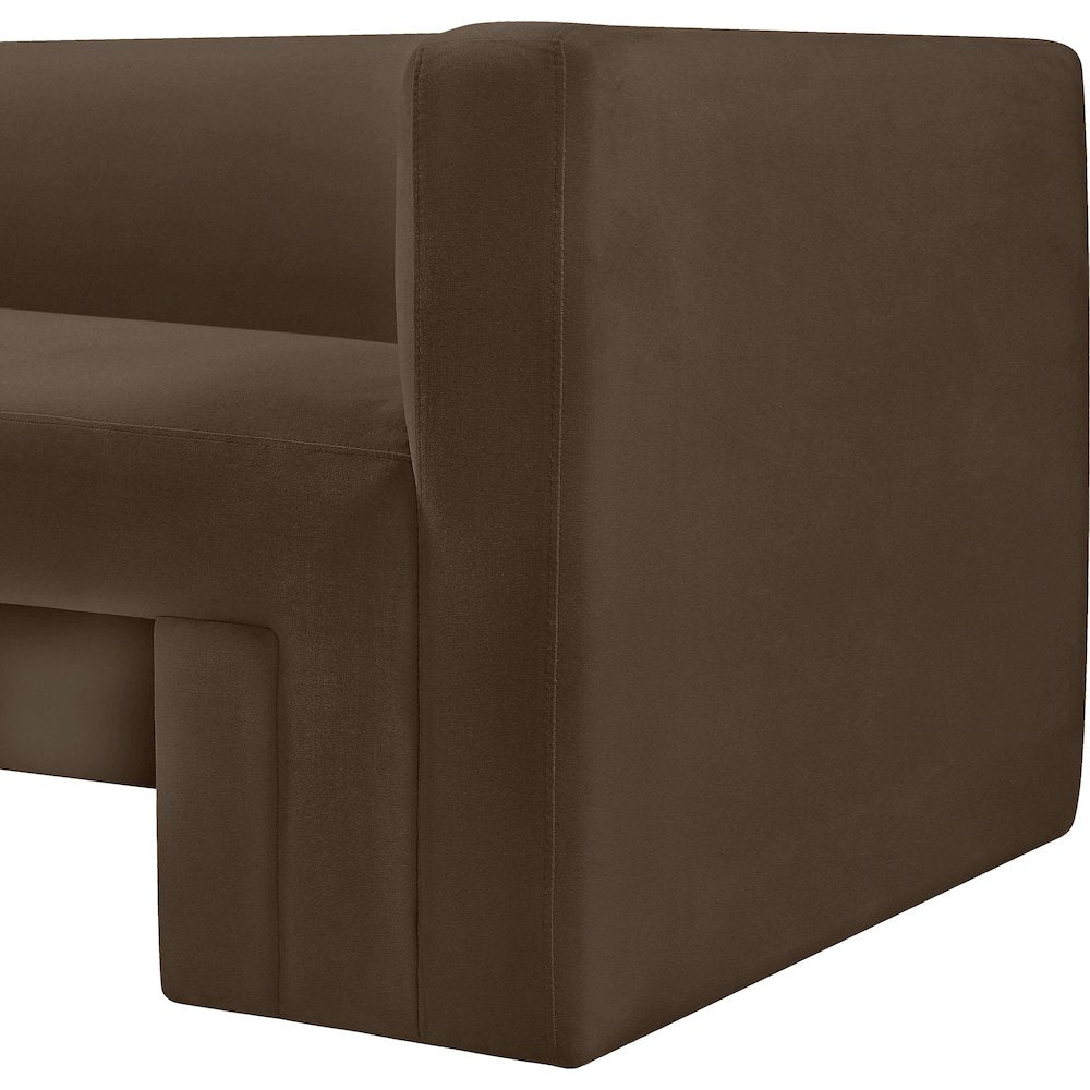 Henson Brown Velvet Loveseat