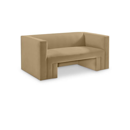 Henson Camel Velvet Loveseat