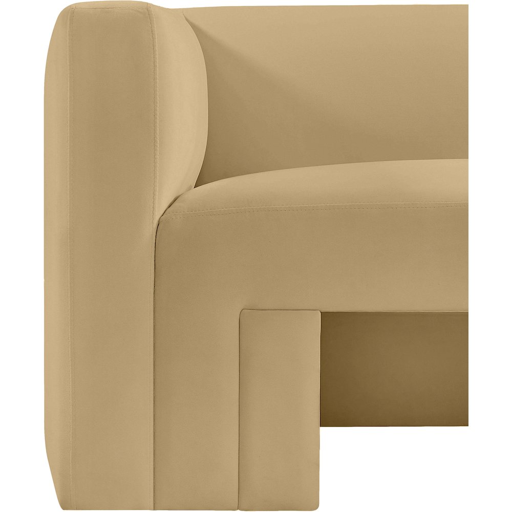 Henson Camel Velvet Loveseat