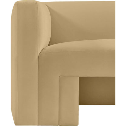 Henson Camel Velvet Loveseat